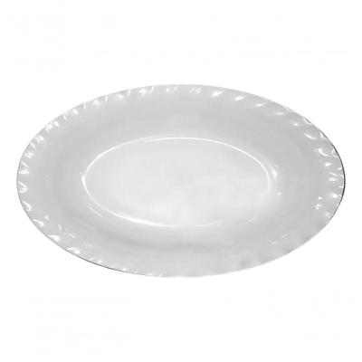 Travessa Oval Funda de Melamina Branca 30cm para Mesa e Cozinha Rio Chens