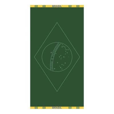 Toalha de Praia Jacquard Veludo Bandeira do Brasil 100% Algodão Verde Buettner