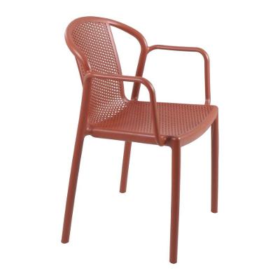 Cadeira Summa Louise com Braços Polipropileno Terracota Assento Fixo Tramontina