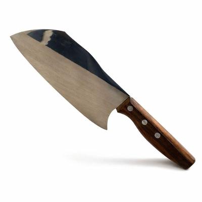 Cutelo Profissional Carne Churrasco Inox Madeira 28,5cm Aço Cabo Natural Prata Carisma