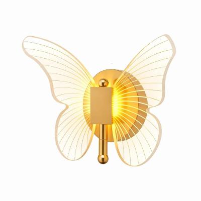 Arandela de Parede Borboleta Luxury LED Art Nouveau Dourado Bivolt 4.5W Carisma