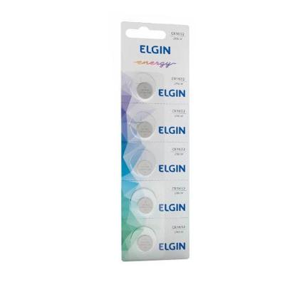 Bateria de Lítio 3V CR1632 Longa Duração com 5 Unidades para Relógios Controles e Brinquedos Elgin