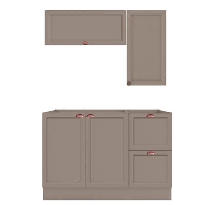 Armário para Banheiro Unna3p 6 Portas em Mdp e Mdf 120cm Cinza Poliman Móveis