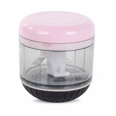 Mini Processador Manual de Alimentos Triturador Plástico Base Emborrachada 300ML Rosa Star Master