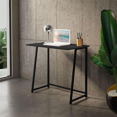 Mesa Dobrável Tipo Aparador para Home Office Industrial Aço Preto
