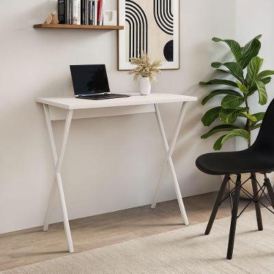 Mesa de Escritório X para Trabalho Estrutura em Ferro 90cm Branco UP Home