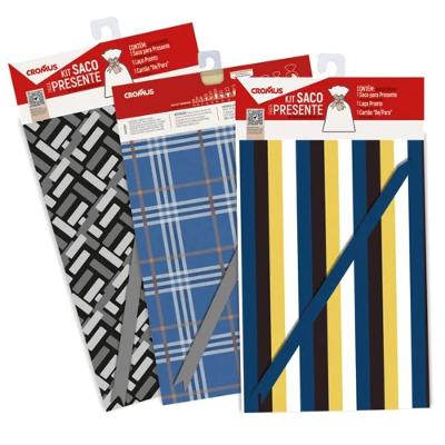 Kit Saco de Presente Masculino 35x54cm Colorido 1 Unidade Cromus