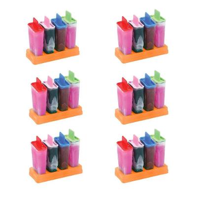 Kit 24 Forminhas para Picolé Sorvetinho Caseiro em Plástico para Freezer Colorido Multicolorido