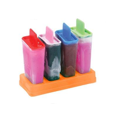 Kit 4 Forminhas para Picolé Sorvetinho Caseiro Plástico Capacidade 50ml Colorido Multicolorido