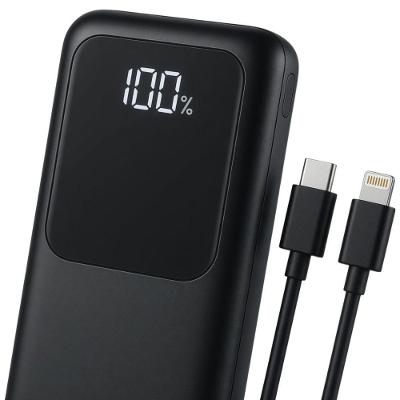 Carregador Portátil MDM Inteligente com Display Digital e Cabos Usb C e Lightning