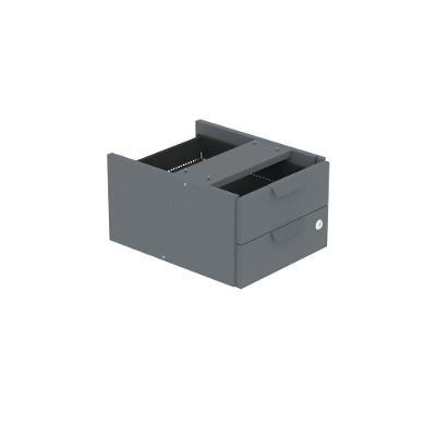 Gaveteiro Aéreo para Mesa GA02G P15 2 Gavetas MDF-MDP com Corrediça Metálica Grafite Pandin Móveis