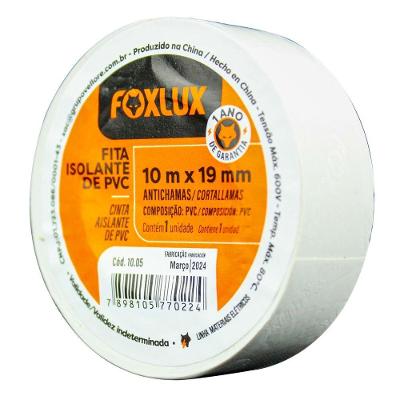 Fita Isolante Elétrica 10m Branca 10un para Emendas e Conexões Branco Foxlux