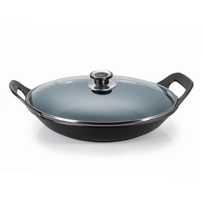 Panela para Risoto Chef Ferro Fundido Tampa Vidro 5L Preto Panela Mineira