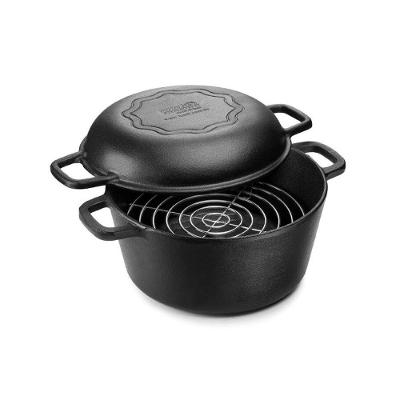 Panela de Defumação Chef 6443PM Ferro Fundido 5,7L com Grelha Preto Panela Mineira