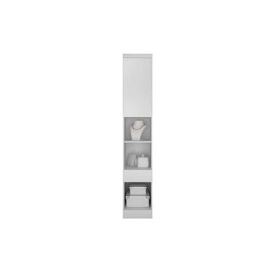 Módulo de Quarto Casal Armário Mesa Cabeceira Rizon c/ 1 Gaveta Branco - Novo Horizonte