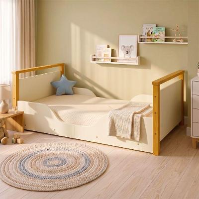 Mini Cama Infantil Montessoriana com Colchão em MDF Branco com Mel Ortobom