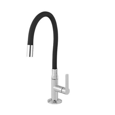 Torneira de Cozinha de Mesa Flex Color Flex 2193 C-65 Alavanca Bancada Fosca Bica Alta Black-cromado