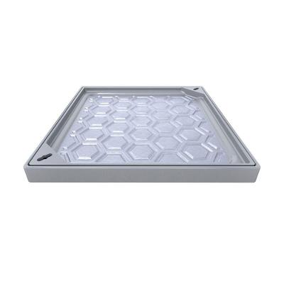 Tampão Simples com Rebaixo para Caixa de Passagem TPR01CSPM 30x30cm Cinza em Alumínio Fundido