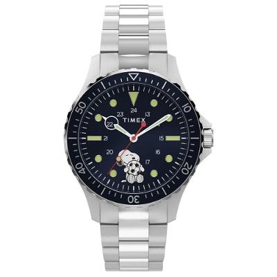 Relógio Masculino Peanuts Snoopy Diver TW2Y53900 Analógico Aço Inox Azul Iconnect By Timex