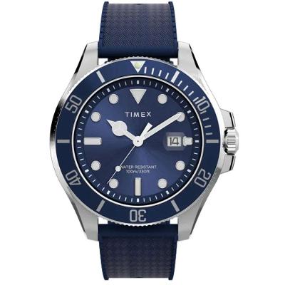 Relógio Masculino Trend Harborside Coast TW2Y05000 Pulseira de Borracha Azul Iconnect By Timex