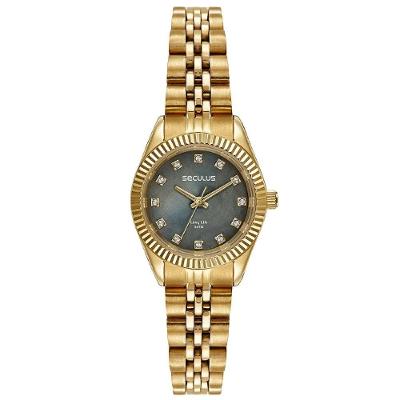 Relógio Feminino 77257LPSVDA1 Analógico Pulseira Aço Inox Dourado Séculus