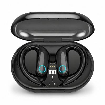 Fone de Ouvido Bluetooth MDM Arc Esportivo com Gancho Auricular e Case com Display Digital Preto