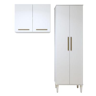 Lavanderia Modulada São Gonçalo 4 Portas MDF-MDP 140cm Branco Kaiki Móveis