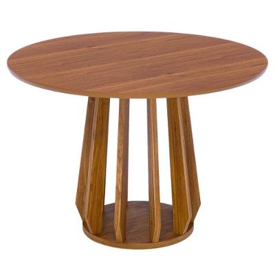 Mesa de Jantar Pitanga 4 Lugares Redonda Tampo MDF 109cm Cinamomo Marrom Milani Movelaria