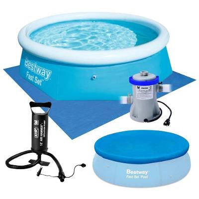 Piscina Inflável Fast Set 2300L com Filtro Bomba e Forro 220V Bestway