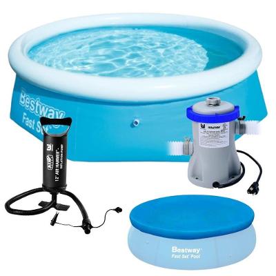 Piscina Inflável Fast Set 2300L com Filtro Capa e Bomba de Inflar Bestway