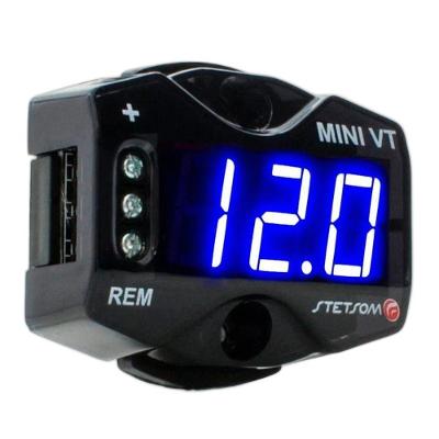 Voltímetro Digital Automotivo Mini VT Bivolt Medidor de Bateria LED Azul Stetsom