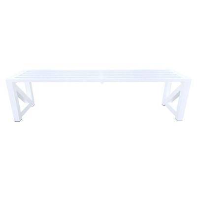 Banco para Área Externa BR16040BRUTD em Alumínio Ripado Branco 160x40x40cm