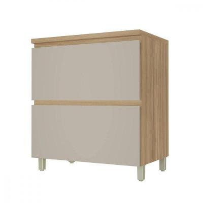 Balcão de Cozinha Rainha 1 Porta 1 Gaveta MDF 80cm Nature-greige Nesher Móveis