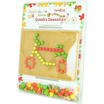 Lousa Infantil Educativa Aprenda Brincando Desenhos com Pinos DM Toys