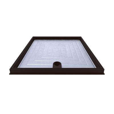 Tampão Articulado com Rebaixo para Passagem Inspeção TPR04MSPM Alumínio Fundido 50x50cm Marrom