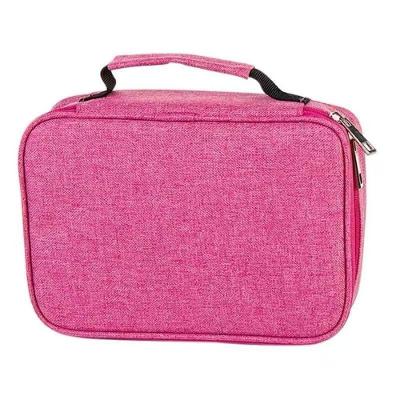 Estojo Escolar OEM de Nylon Tático com Divisórias 1 Unidade Rosa