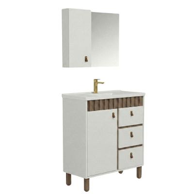 Conjunto Gabinete de Banheiro Cecilia 1 Porta MDF e MDP 60cm Branco-Jequitiba Venturi