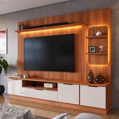 Estante Home para Tv Até 75 Polegadas Noble com 2 Portas 225cm Off White Movelove