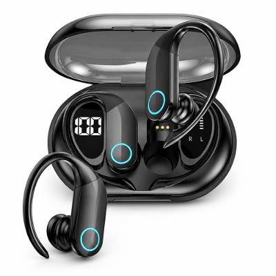 Fone de Ouvido Bluetooth MDM Arc com Gancho Auricular Estojo com Display LED Preto