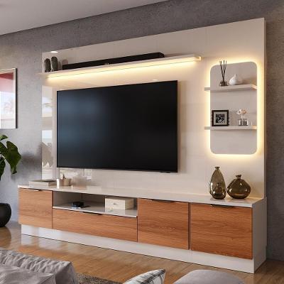 Estante Home para Tv Até 75 Polegadas Noble com Torre Nicho Led 2 Portas Mdp-mdf 225cm Movelove