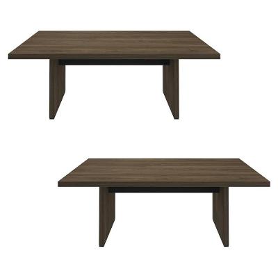Kit 2 Mesas de Escritório para Reunião Corp A06 MDF-MDP 204cm Charuto-preto Mpozenato