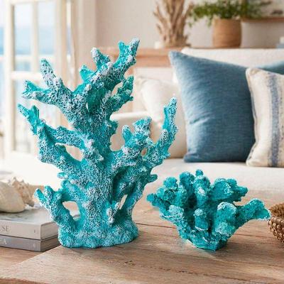 Kit 2 Corais para Decoração Modelo Coral Decorativo Estilo Náutico Azul