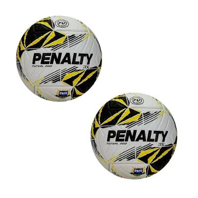 Kit 2 Bola de Futsal Rx 200 Xxvi 2026 com Selo Cbfs Branco e Amarelo Penalty