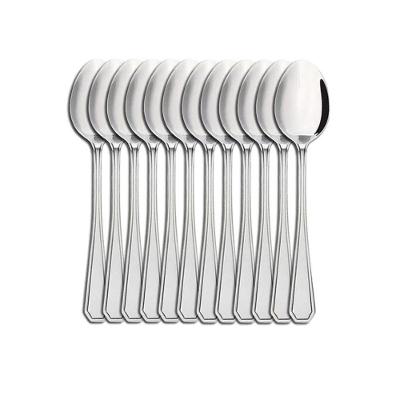 Kit 12 Colheres de Chá Atenas Aço Inox Polido para Mesa Prata Wellmix