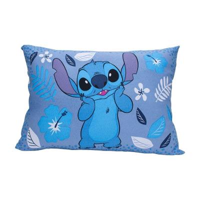 Fronha Avulsa Disney Stitch Blue Malha 100% Algodão 48cmx68cm Branco Portallar