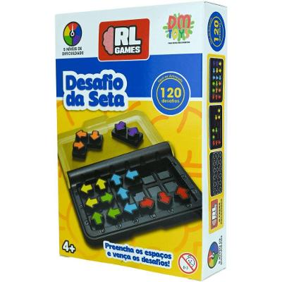 Jogo de Raciocínio Desafio da Seta com 150 Atividades para Estimular Lógica Infantil DM Toys