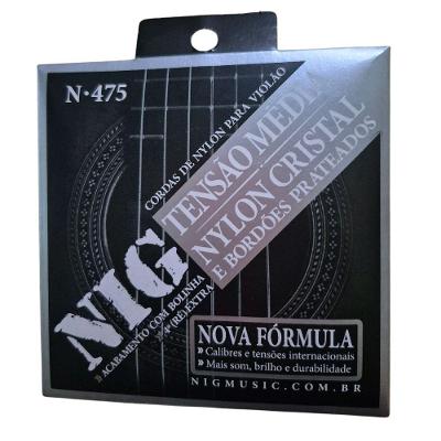 Encordoamento para Violão Nylon N-475 Tensão Média com Bolinha Cordas Rouxinol