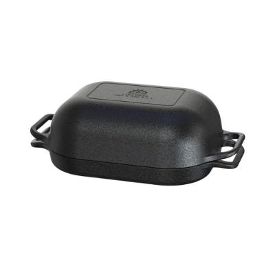 Assadeira de Ferro Fundido Levain Tampa Multiuso Pão Rosca 2em1 33x26cm Javali