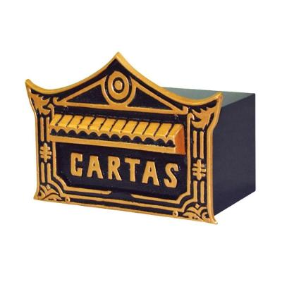 Caixa de Correio para Cartas Chinesa Ouro Detras 15x25x12cm Dourado Metalmig