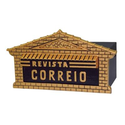 Caixa de Correio para Cartas Atlanta Detras 20x40x15cm para Revistas Dourado Metalmig